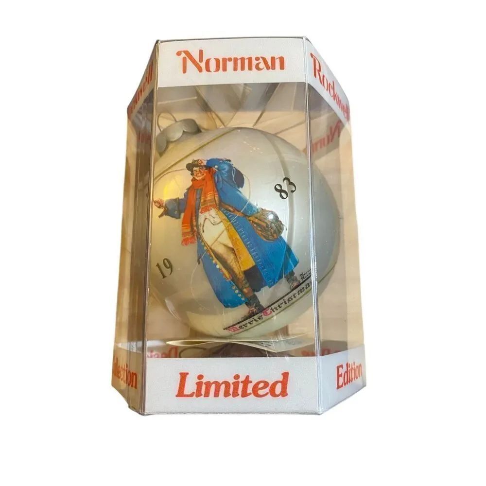 Vintage 1983 Norman Rockwell Christmas glass ornament